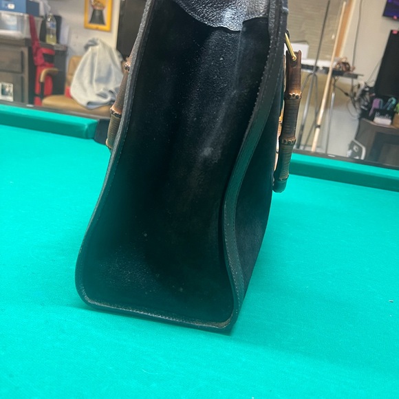 Vintage Gucci Bamboo Handle Suede Tote Bag - Black (Tom Ford Era) - Picture 9 of 9